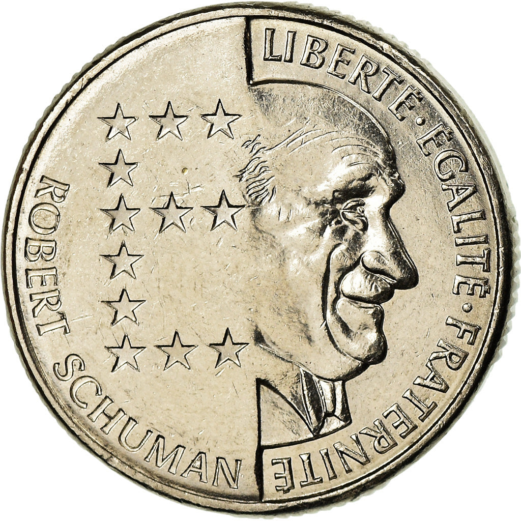 Moneta, Francja, Schumann, 10 Francs, 1986, Paris, AU(50-53), Nikiel, KM:958