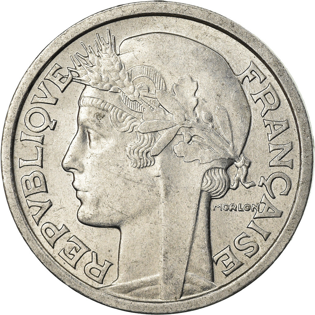 Coin, France, Morlon, 2 Francs, 1958, AU(55-58), Aluminum, KM:886a.1