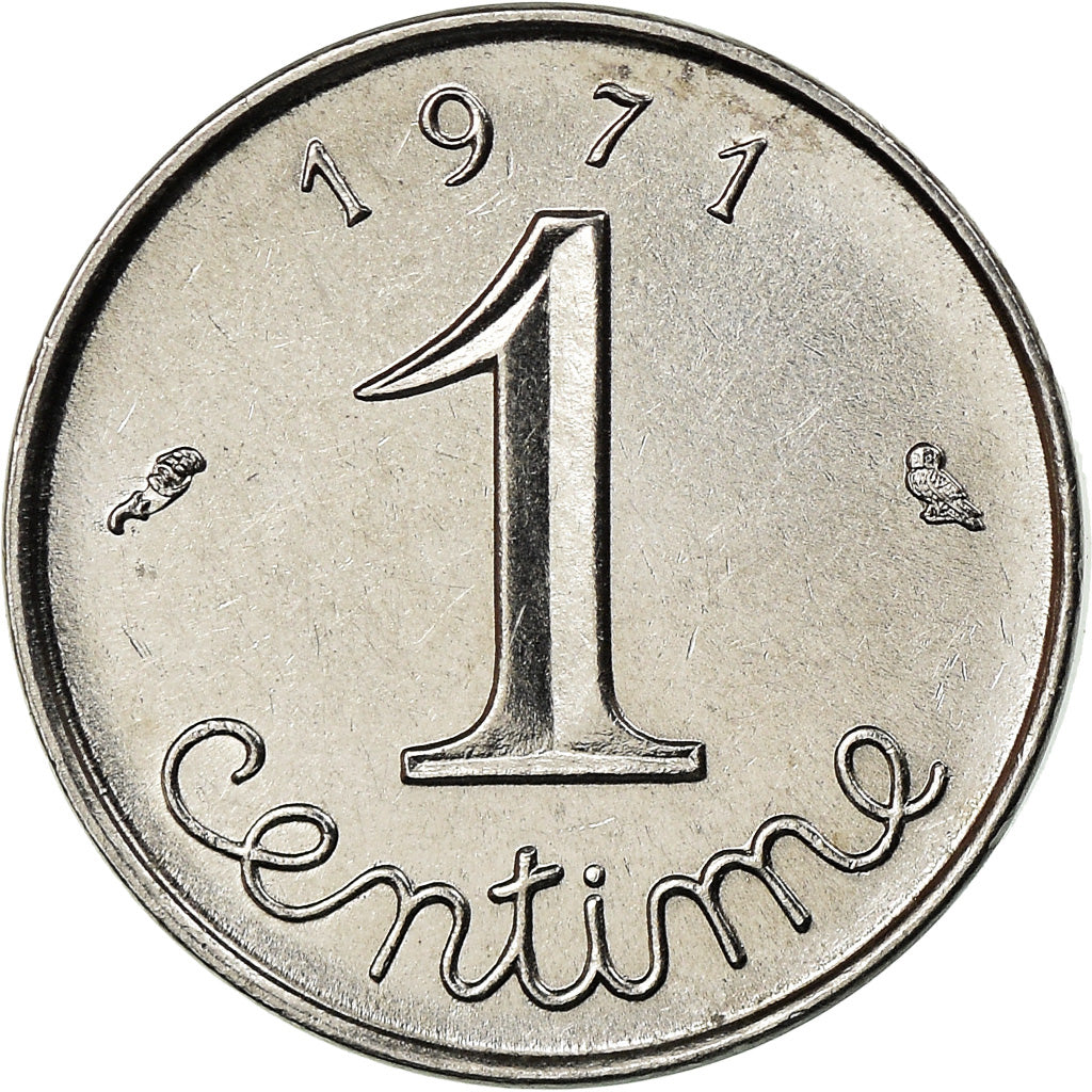 Munten, Frankrijk, Épi, Centime, 1971, FDC, Stainless Steel, Gadoury:91