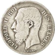 Belgio, Leopold II, 50 Centimes, 1866, MB+, Argento, KM:26