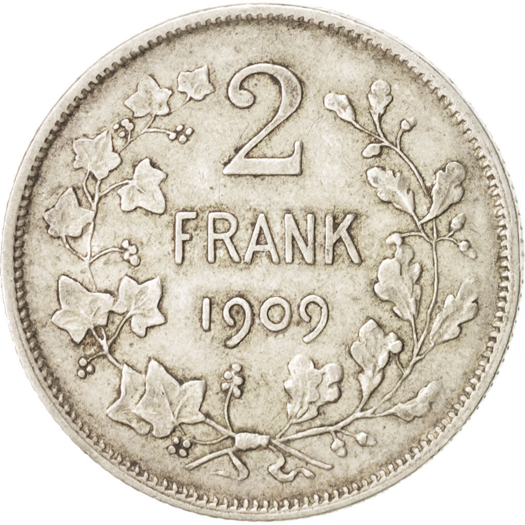 Belgium, 2 Francs, 2 Frank, 1909, , VF(30-35), Silver, KM:59