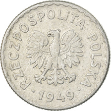 Moneta, Polska, Zloty, 1949, Kremnica, VF(30-35), Miedź-Nikiel, KM:45