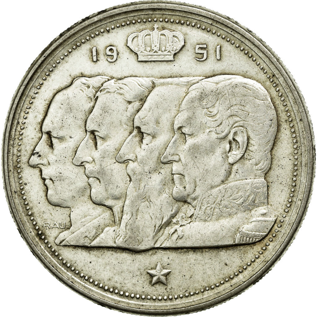 Coin, Belgium, 100 Francs, 100 Frank, 1951, EF(40-45), Silver, KM:139.1