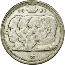 Coin, Belgium, 100 Francs, 100 Frank, 1951, EF(40-45), Silver, KM:139.1