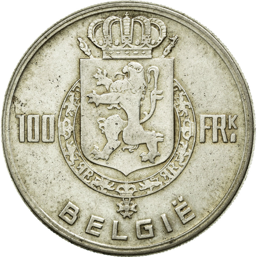 Coin, Belgium, 100 Francs, 100 Frank, 1951, EF(40-45), Silver, KM:139.1