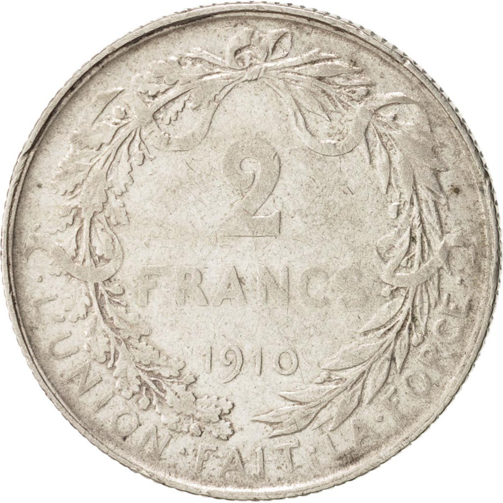 Belgium, 2 Francs, 2 Frank, 1910, , VF(30-35), Silver, KM:74