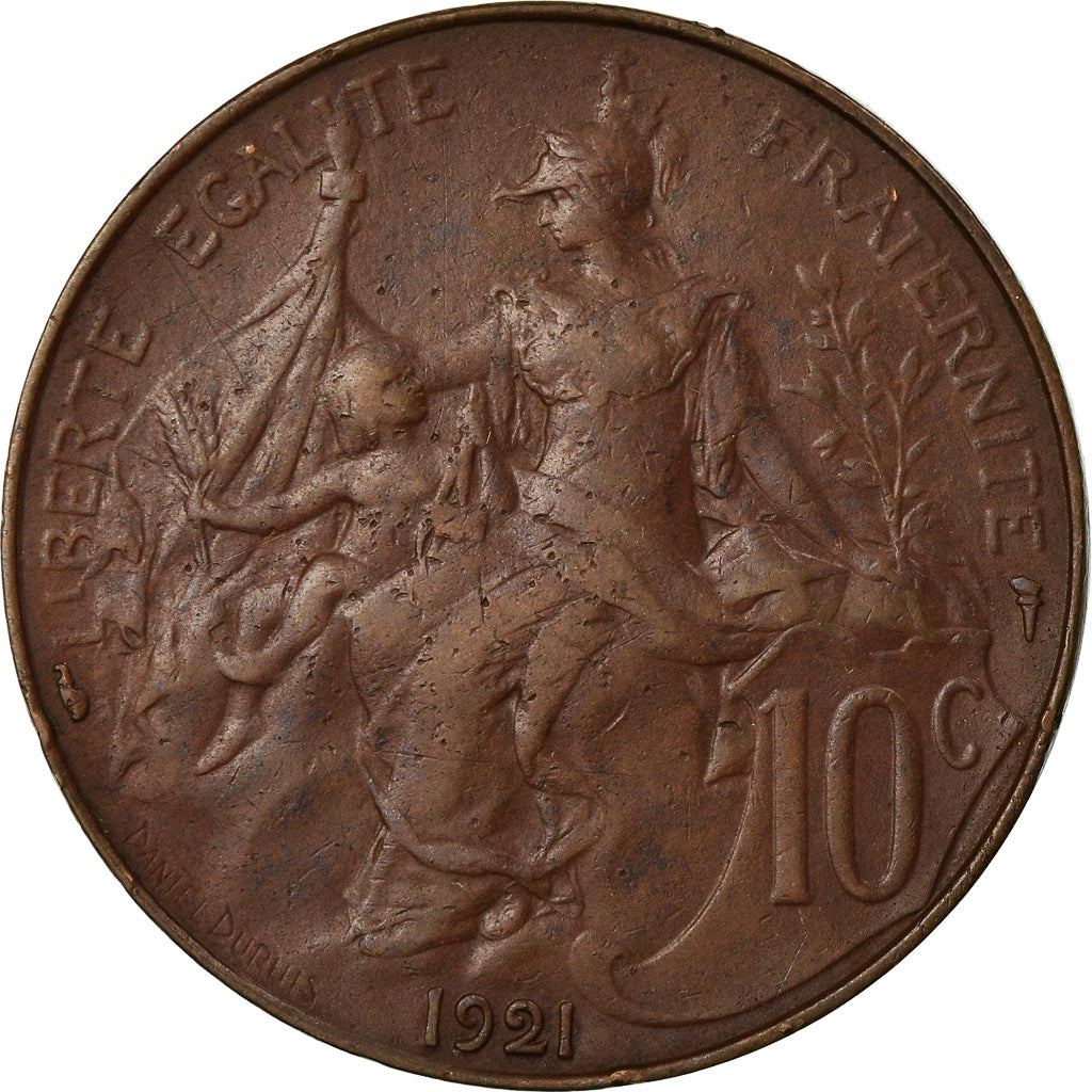 Coin, France, Dupuis, 10 Centimes, 1921, Paris, VF(30-35), Bronze, KM:843
