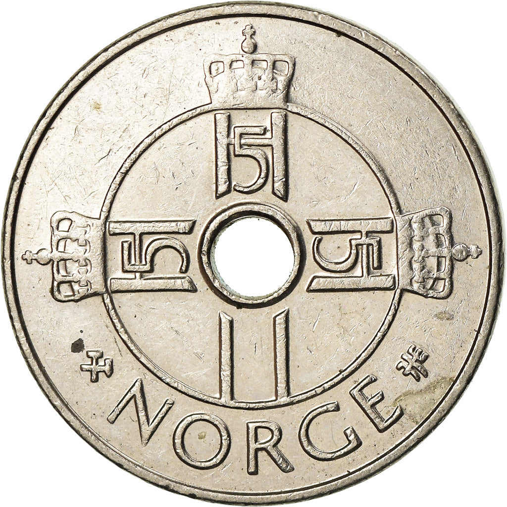 Munten, Noorwegen, Harald V, Krone, 2001, ZF, Copper-nickel, KM:462