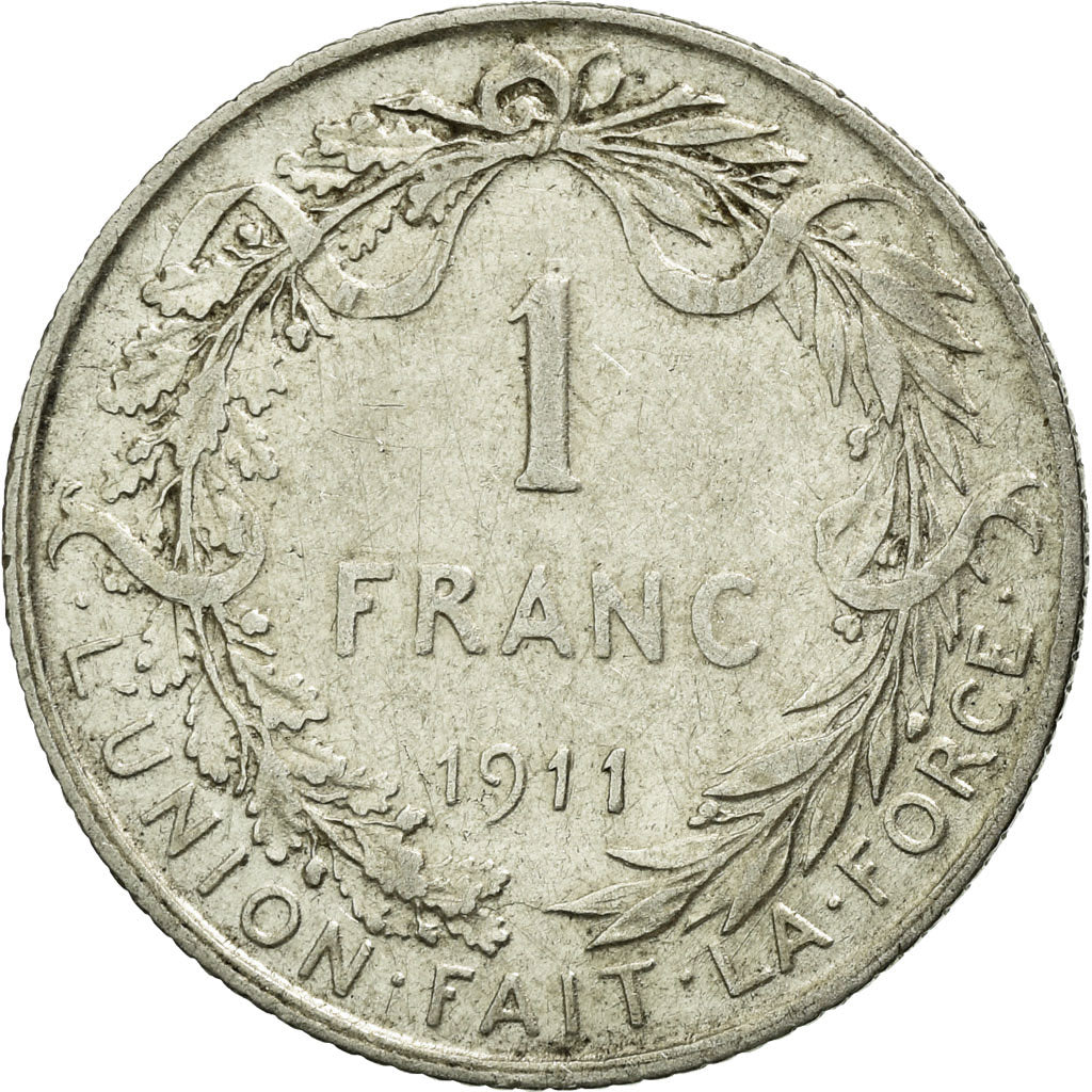 Coin, Belgium, Franc, 1911, EF(40-45), Silver, KM:72