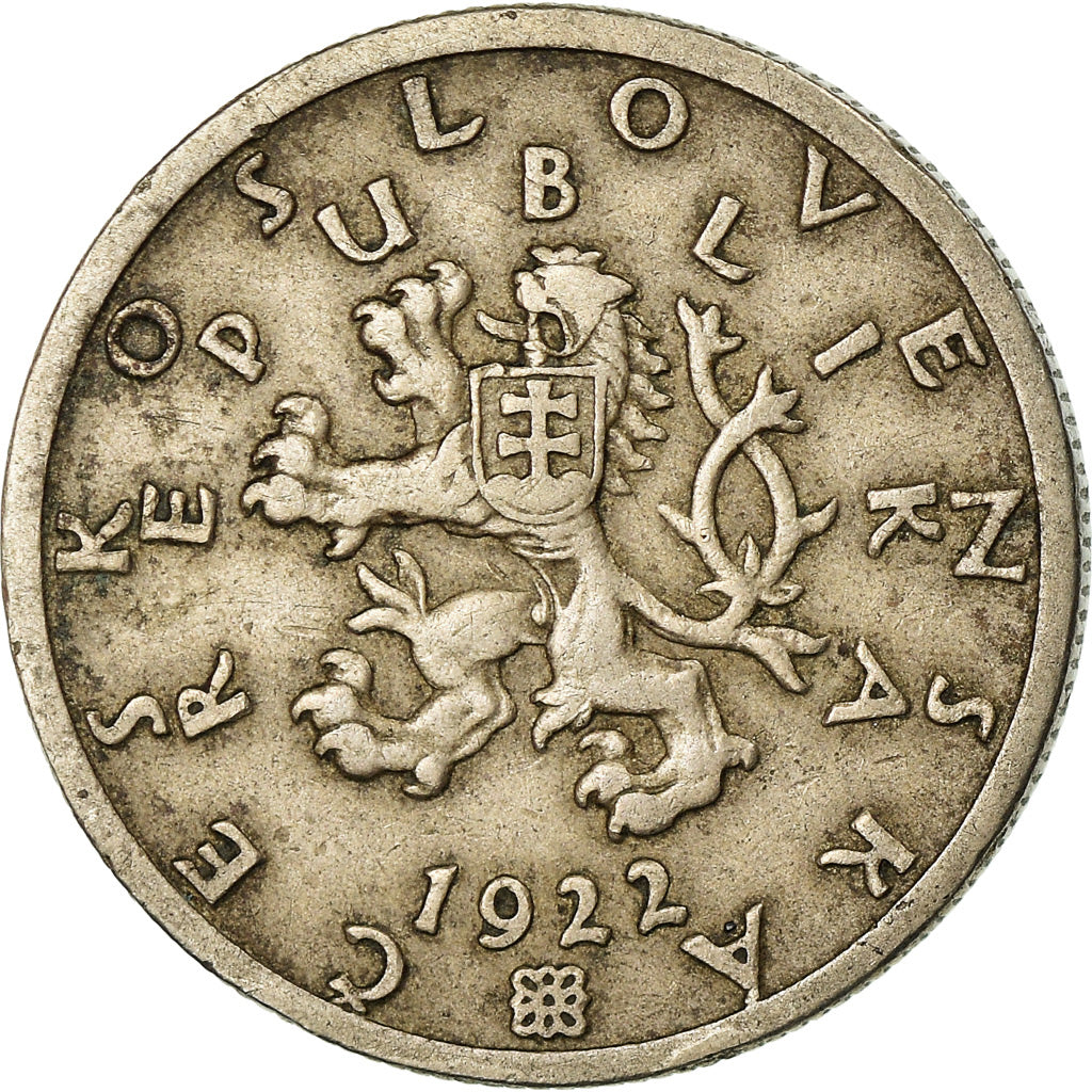 Coin, Czechoslovakia, 50 Haleru, 1922, EF(40-45), Copper-nickel, KM:2