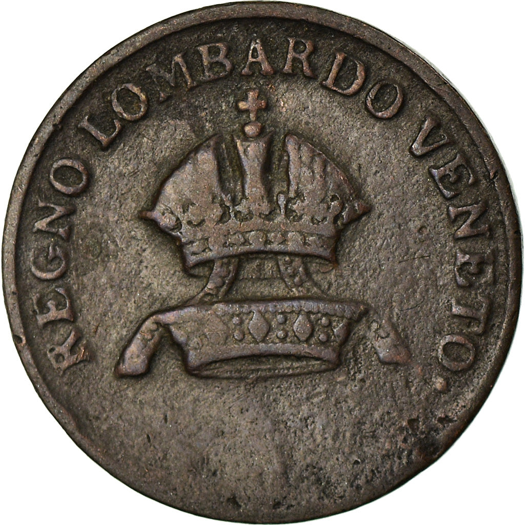 Monnaie, États italiens, LOMBARDY-VENETIA, Centesimo, 1822, Milan, TB, Cuivre