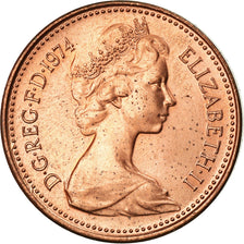 Coin, Great Britain, Elizabeth II, New Penny, 1974, AU(55-58), Bronze, KM:915