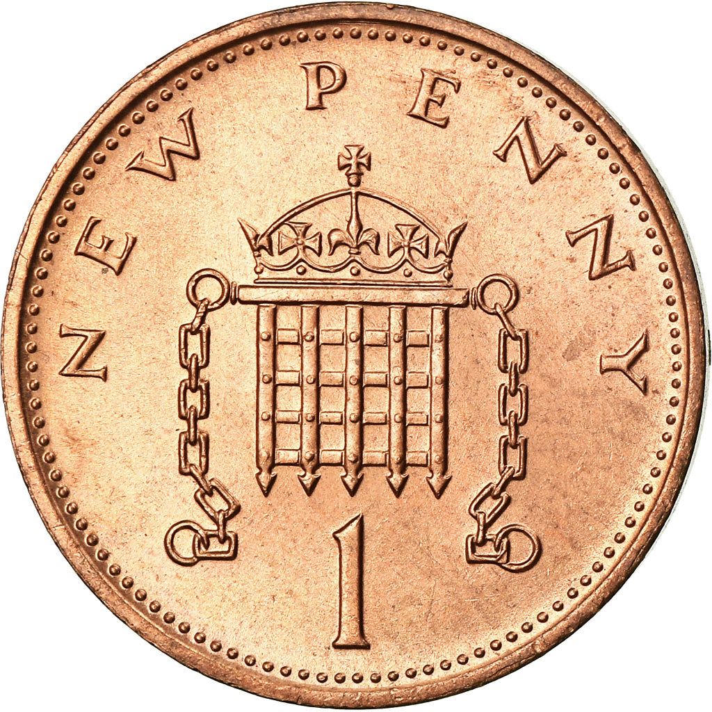 Coin, Great Britain, Elizabeth II, New Penny, 1974, AU(55-58), Bronze, KM:915