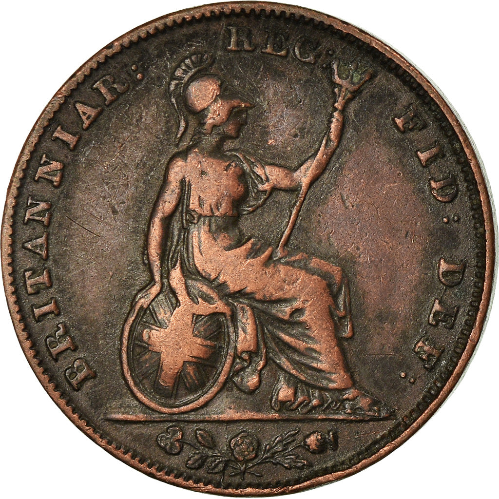 Coin, Great Britain, Victoria, Farthing, 1843, VF(20-25), Copper, KM:725
