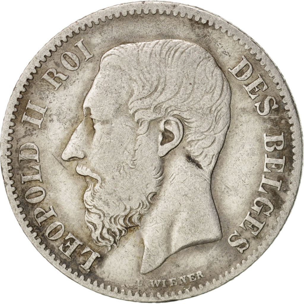 Belgium, Leopold II, 50 Centimes, 1866, , VF(30-35), Silver, KM:26