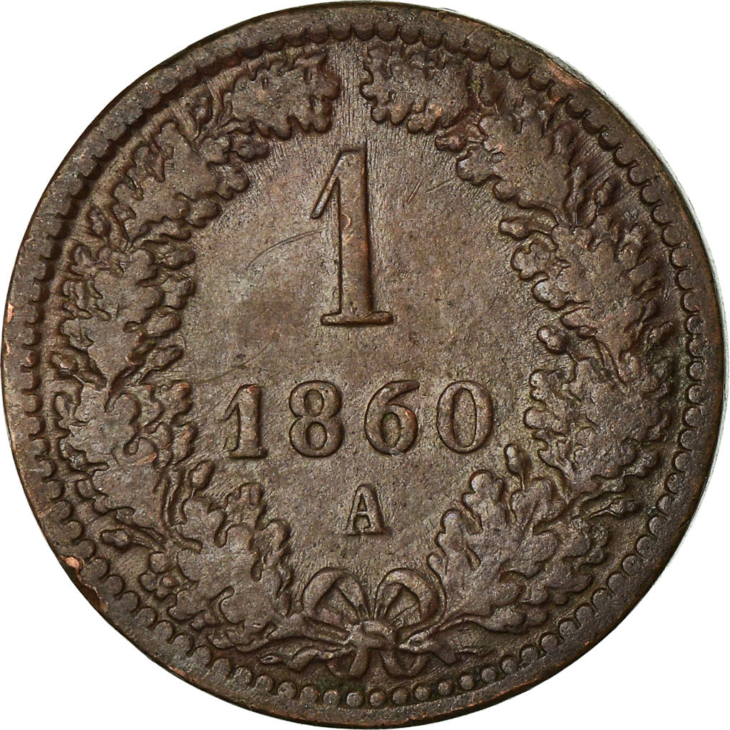 Coin, Austria, Franz Joseph I, Kreuzer, 1860, EF(40-45), Copper, KM:2186