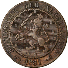 Coin, Netherlands, William III, 2-1/2 Cent, 1881, VF(30-35), Bronze, KM:108.1