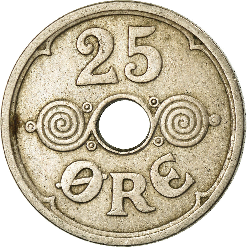 Moneda, Dinamarca, Christian X, 25 Öre, 1940, Copenhagen, MBC, Cobre - níquel