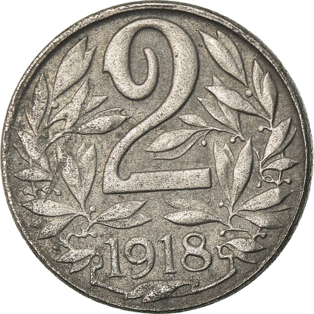 Coin, Austria, Karl I, 2 Heller, 1918, EF(40-45), Iron, KM:2824