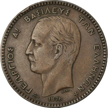 Coin, Greece, George I, 10 Lepta, 1878, EF(40-45), Copper, KM:55
