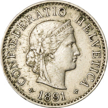 Coin, Switzerland, 5 Rappen, 1891, Bern, EF(40-45), Copper-nickel, KM:26
