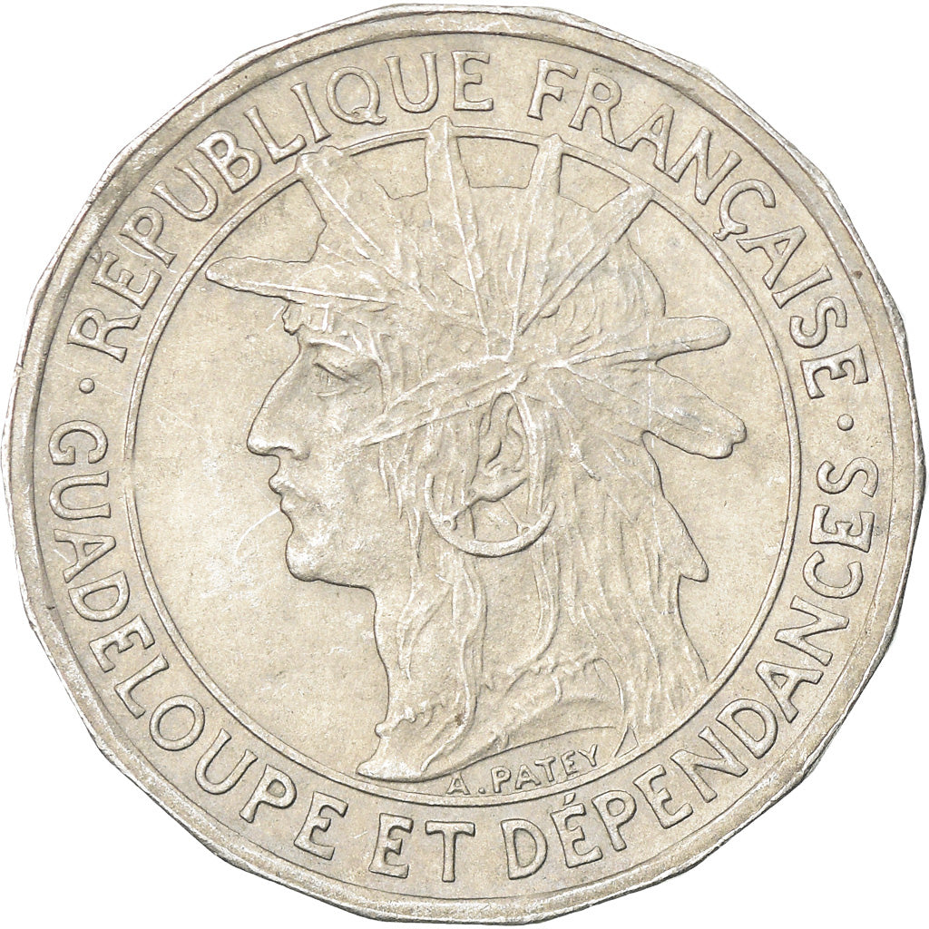Coin, Guadeloupe, 50 Centimes, 1921, Paris, EF(40-45), Copper-nickel, KM:45