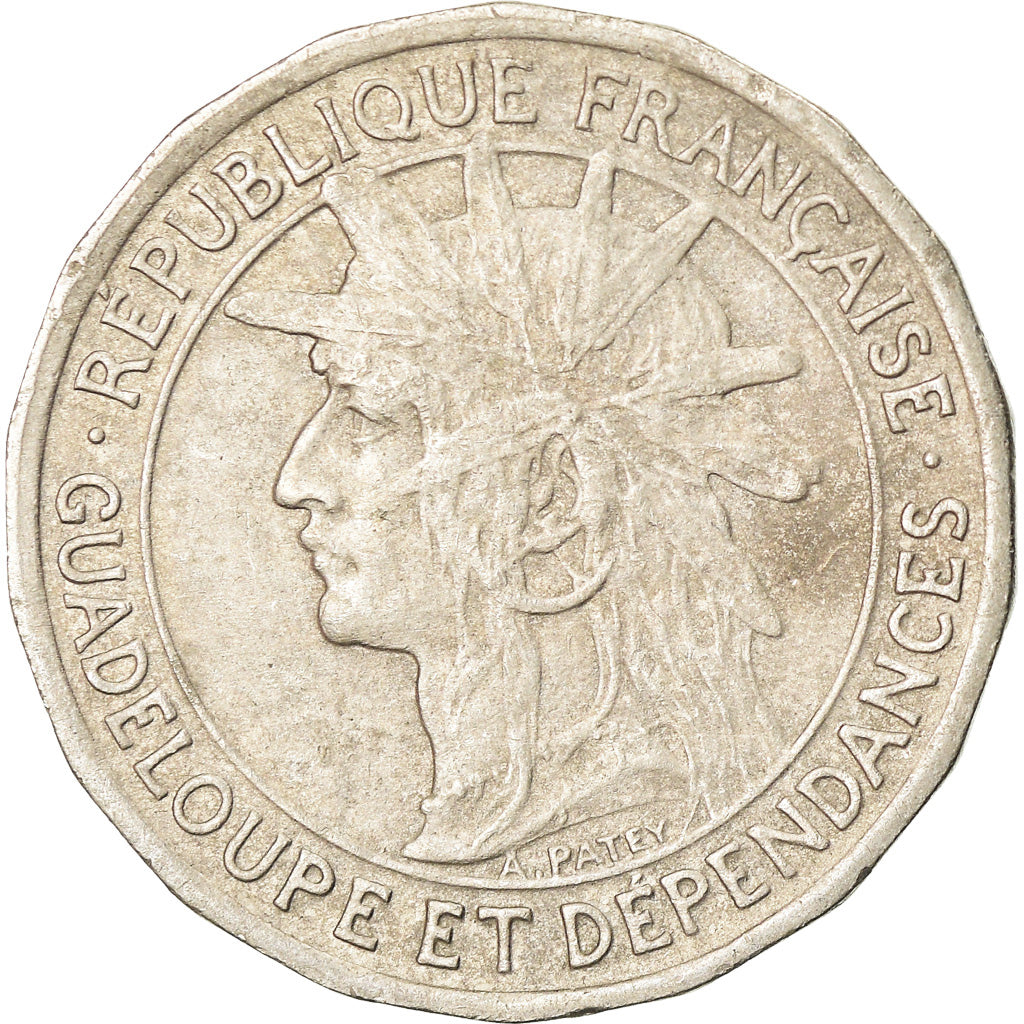 Coin, Guadeloupe, 50 Centimes, 1921, Paris, EF(40-45), Copper-nickel, KM:45