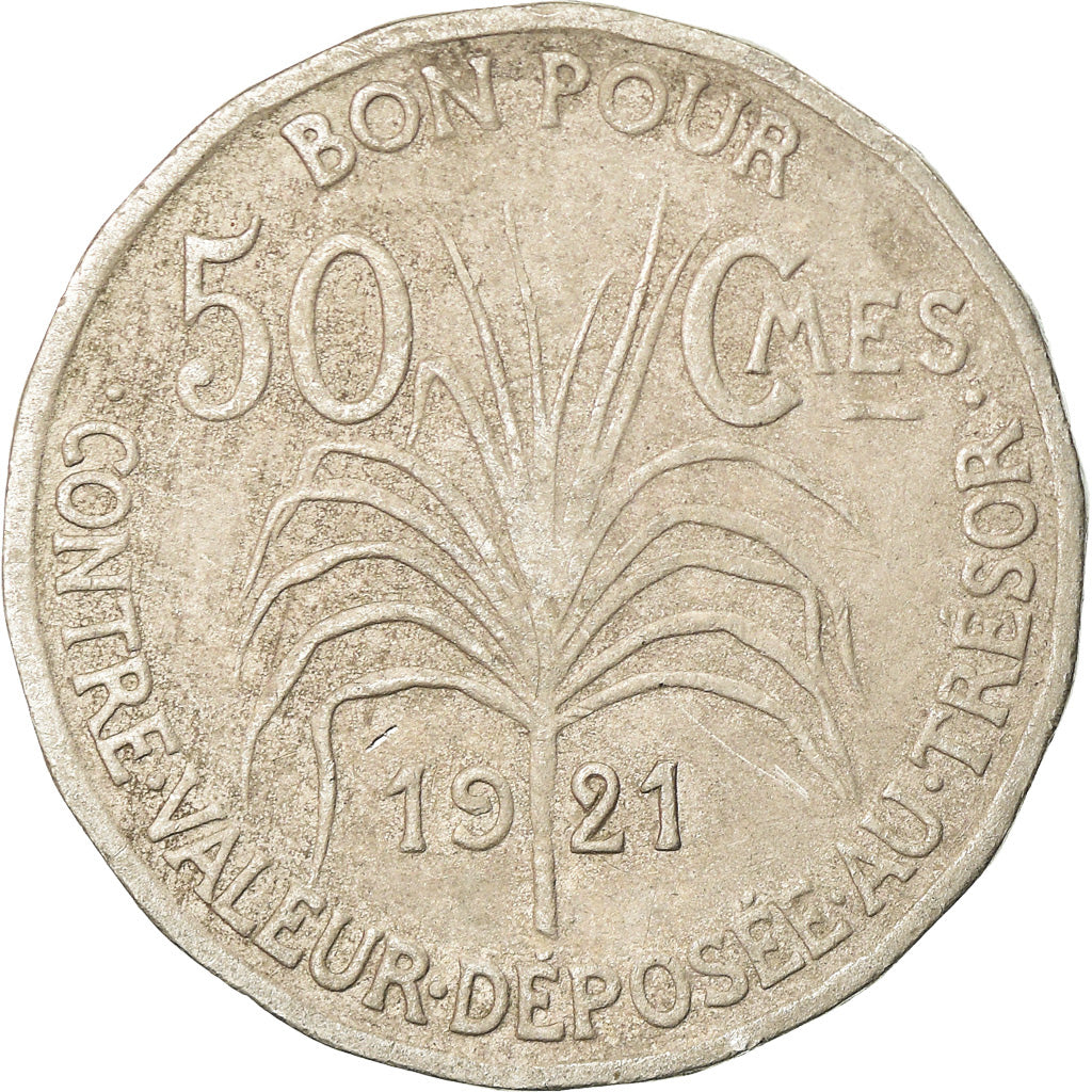 Coin, Guadeloupe, 50 Centimes, 1921, Paris, VF(30-35), Copper-nickel, KM:45