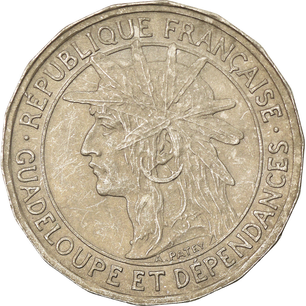 Coin, Guadeloupe, 50 Centimes, 1921, Paris, VF(30-35), Copper-nickel, KM:45