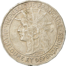 Coin, Guadeloupe, Franc, 1921, EF(40-45), Copper-nickel, KM:46, Lecompte:57
