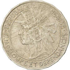 Coin, Guadeloupe, Franc, 1921, EF(40-45), Copper-nickel, KM:46, Lecompte:57