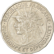 Coin, Guadeloupe, Franc, 1921, EF(40-45), Copper-nickel, KM:46, Lecompte:57