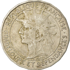 Coin, Guadeloupe, Franc, 1921, VF(30-35), Copper-nickel, KM:46, Lecompte:57