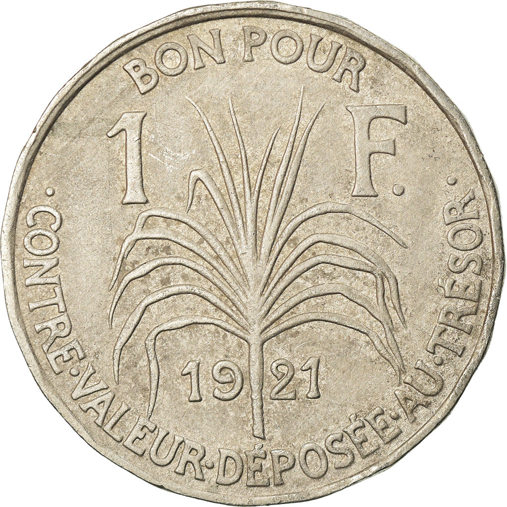 Coin, Guadeloupe, Franc, 1921, VF(30-35), Copper-nickel, KM:46, Lecompte:57