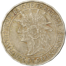 Coin, Guadeloupe, Franc, 1921, VF(30-35), Copper-nickel, KM:46, Lecompte:57