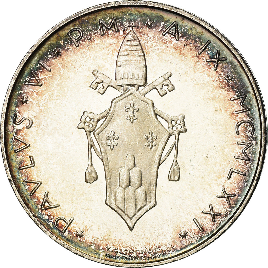 Coin, VATICAN CITY, Paul VI, 500 Lire, 1971, MS(63), Silver, KM:123