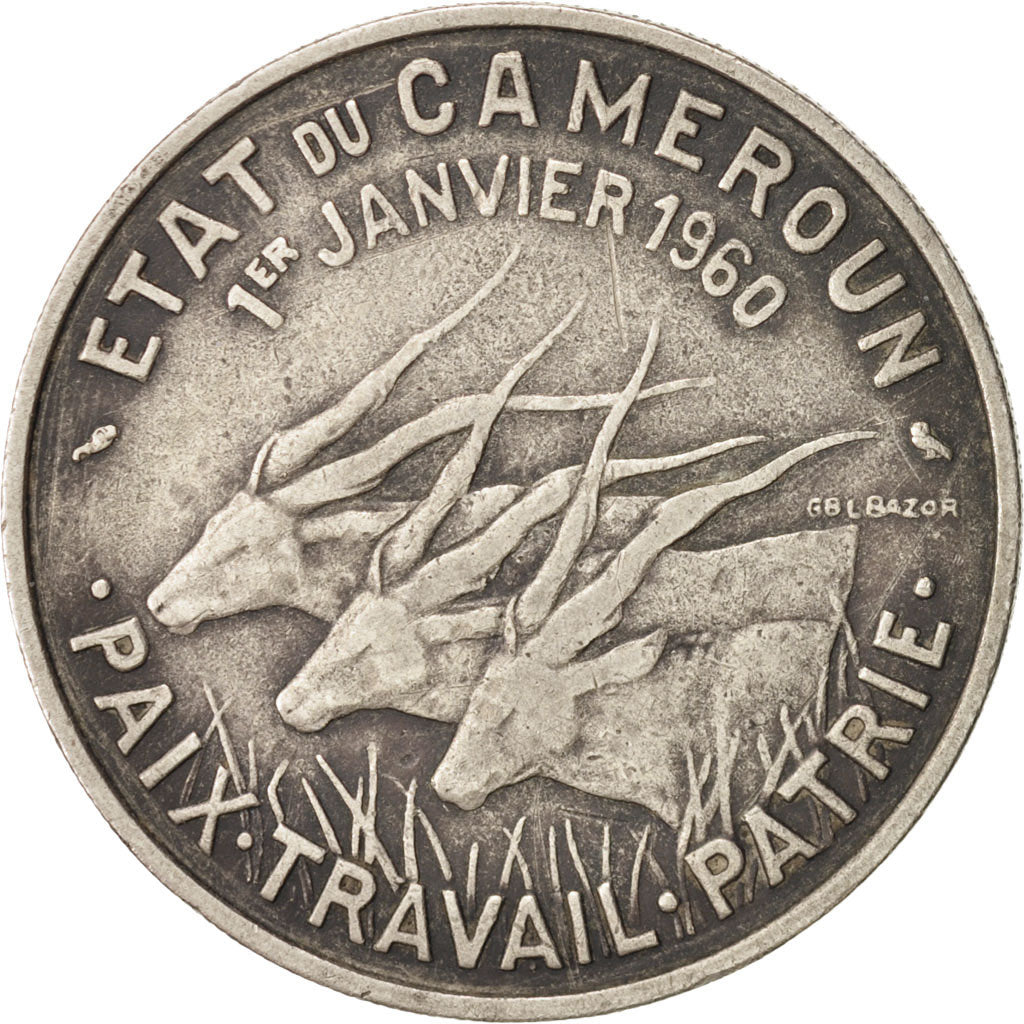 Cameroon, 50 Francs, 1960, Paris, EF(40-45), Copper-nickel, KM:13