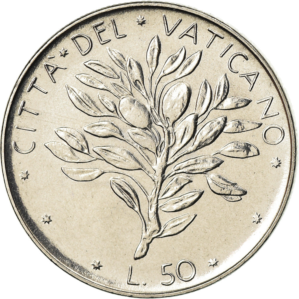 Coin, VATICAN CITY, Paul VI, 50 Lire, 1970, MS(63), Stainless Steel, KM:121