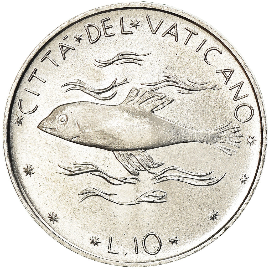 Monnaie, Cité du Vatican, Paul VI, 10 Lire, 1970, SPL, Aluminium, KM:119