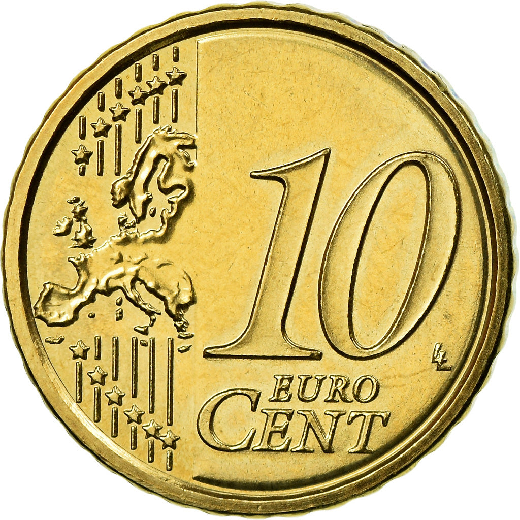 Vatikanstadt, 10 Euro Cent, 2008, UNZ, Messing, KM:385