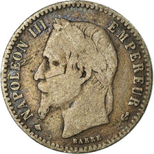 Moneda, Francia, Napoleon III, Napoléon III, 50 Centimes, 1867, Paris, BC+