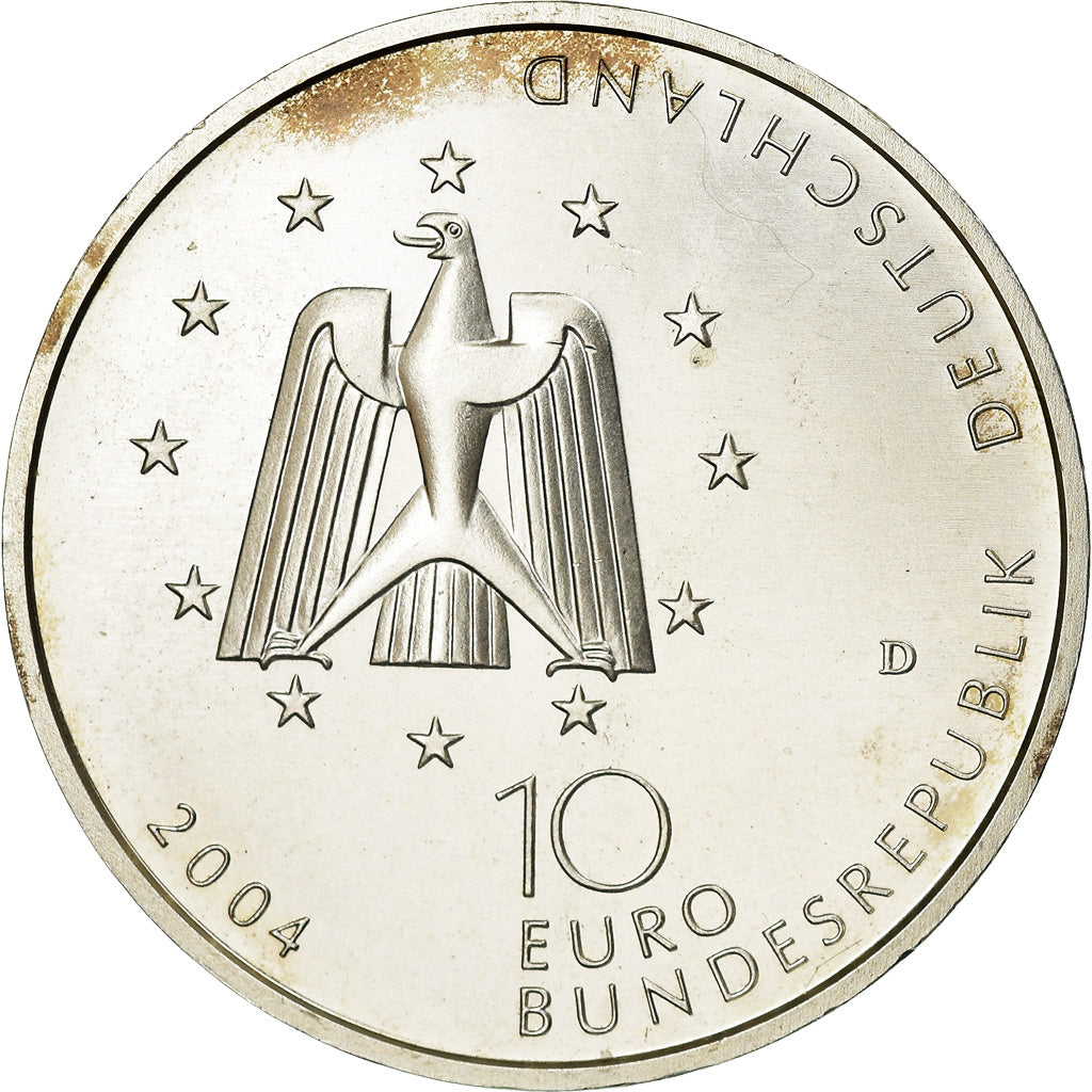 ALEMANHA - REPÚBLICA FEDERAL, 10 Euro, 2004, AU(55-58), Prata, KM:229