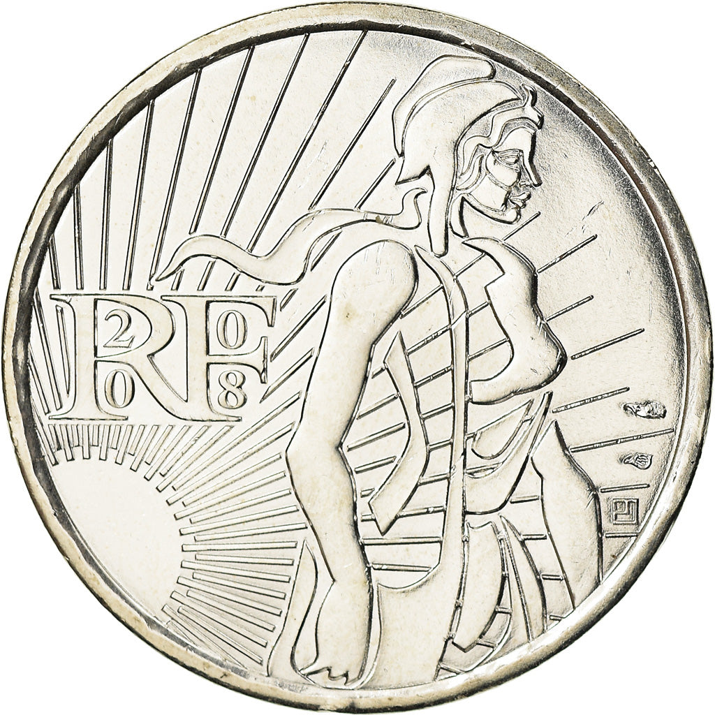 France, 5 Euro, Semeuse, 2008, MS(63), Silver, Gadoury:EU287