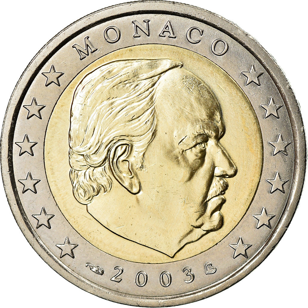 Monaco, 2 Euro, 2003, AU(55-58), Bi-Metallic, KM:174