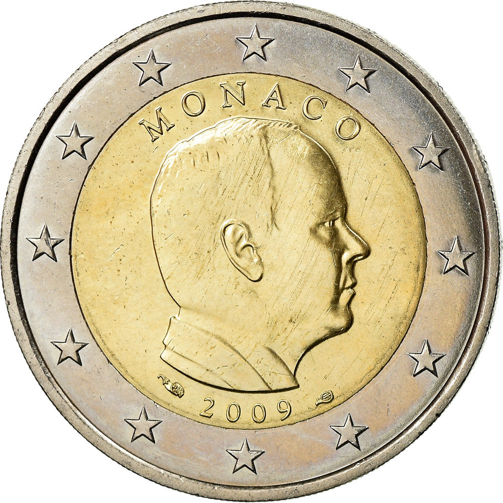Monaco, 2 Euro, Prince Albert II, 2009, SUP, Bi-Metallic, Gadoury:MC 195