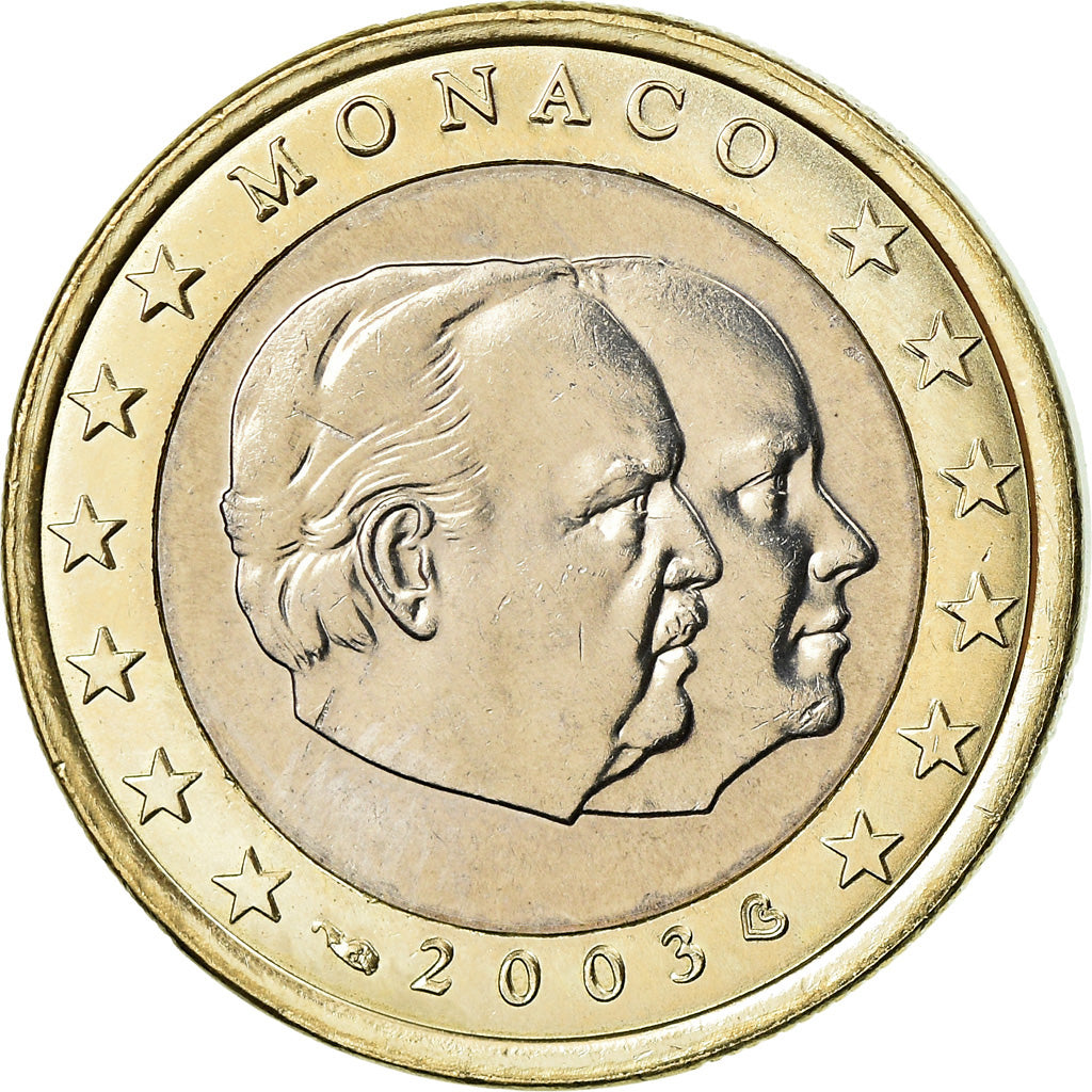 Monaco, Euro, Prince Rainier et Prince Albert, 2003, AU(55-58), Bi-Metallic