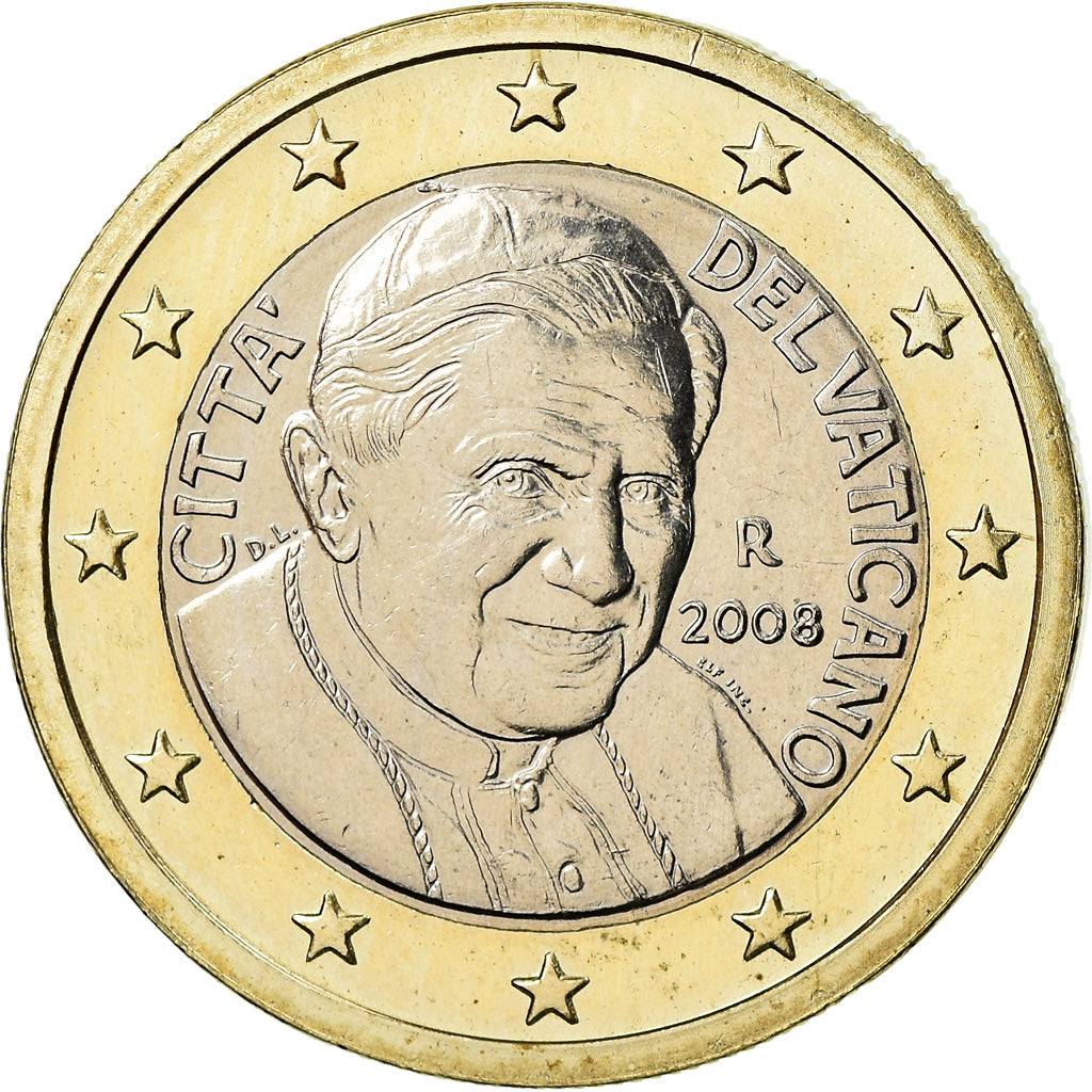 VATICAN CITY, Euro, 2008, AU(55-58), Bi-Metallic, KM:388