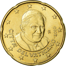VATICAN CITY, 20 Euro Cent, 2010, AU(55-58), Brass, KM:386