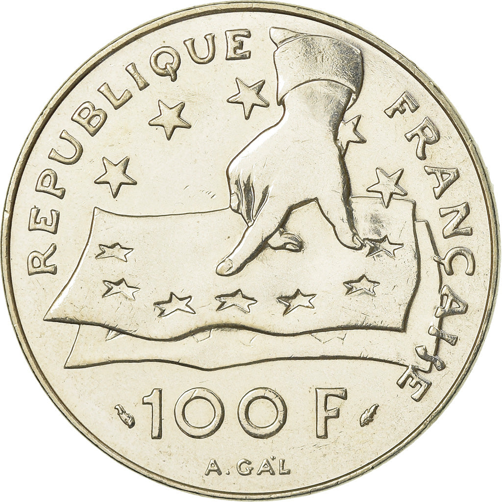Coin, France, Descartes, 100 Francs, 1991, FDC, MS(65-70), Silver, KM:996