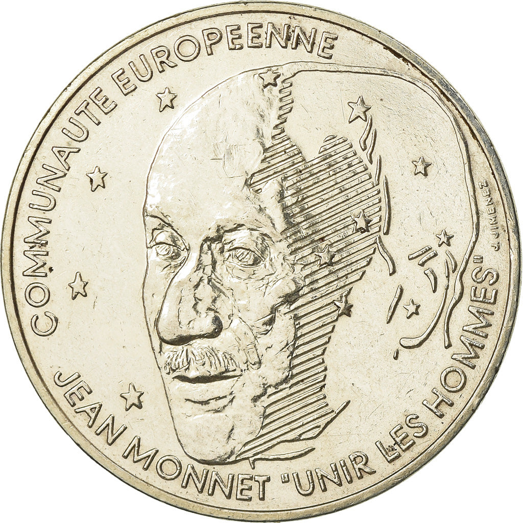 Coin, France, Jean Monnet, 100 Francs, 1992, AU(55-58), Silver, KM:1120